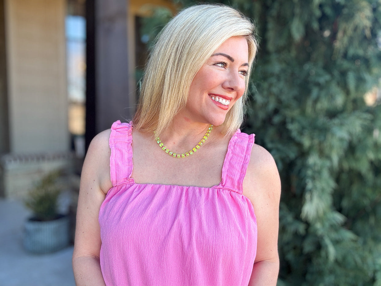 Kenzie Green + Pink Necklace