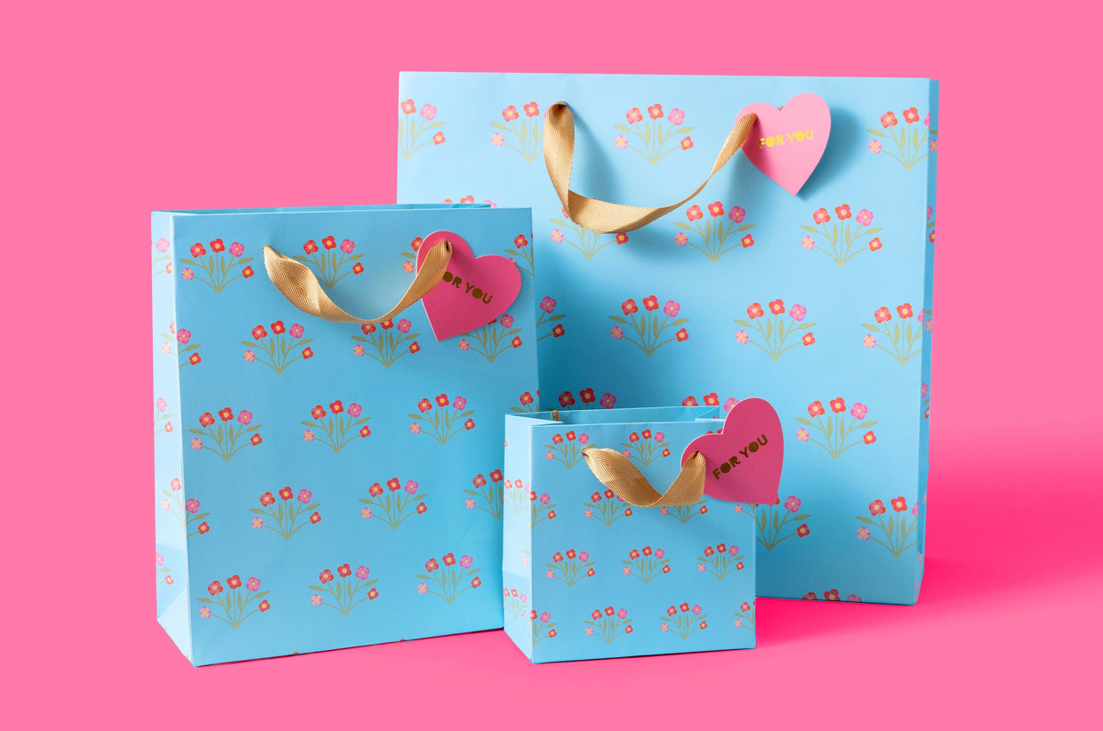 Blue Bouquets Gift Bag Small