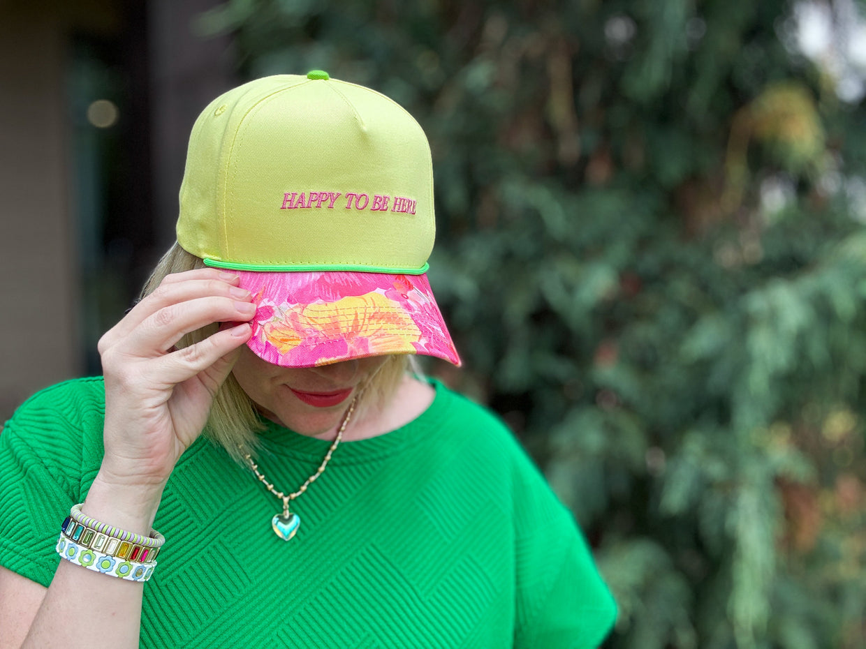 Happy to Be Here Baseball Hat