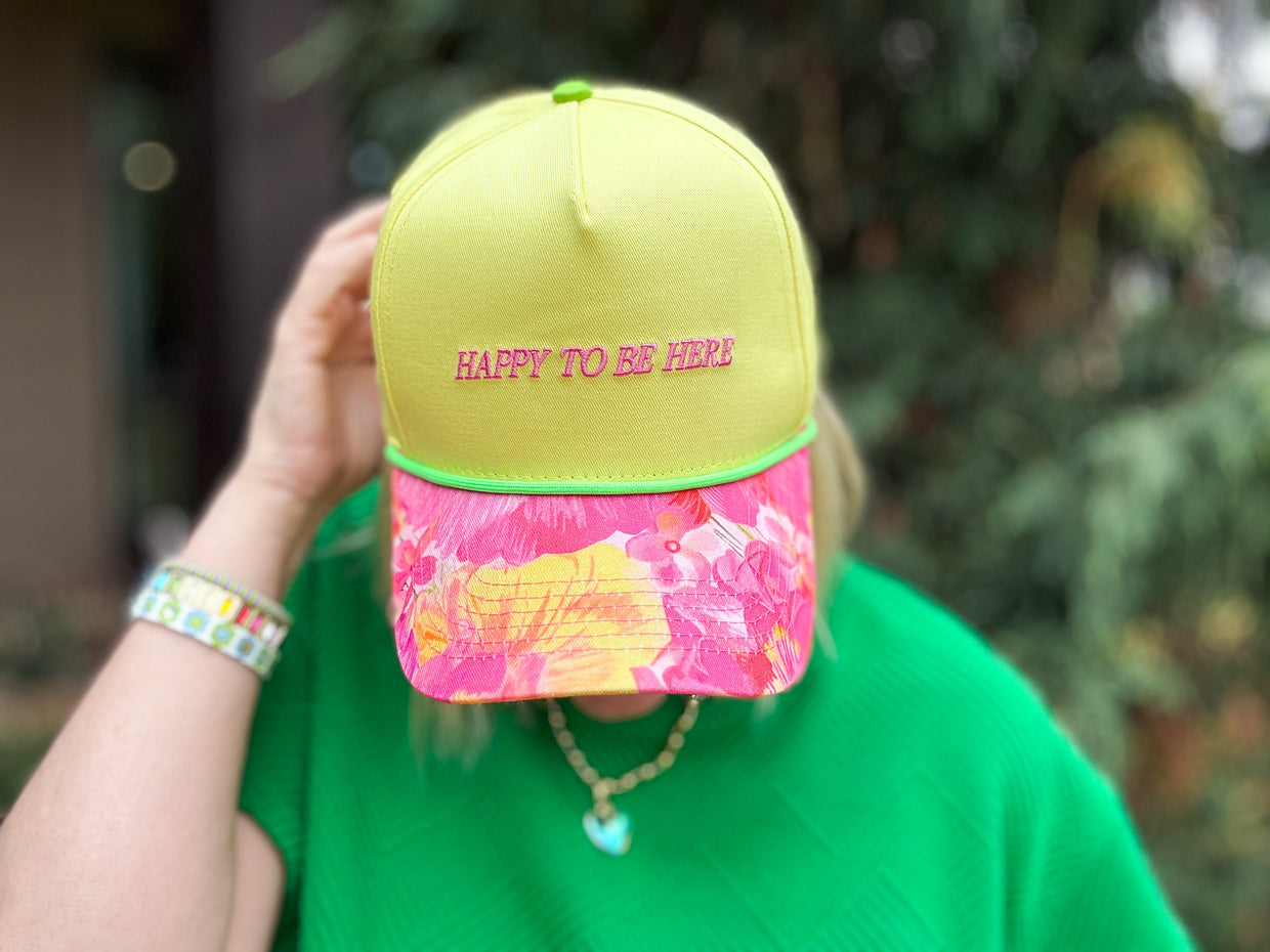 Happy to Be Here Baseball Hat