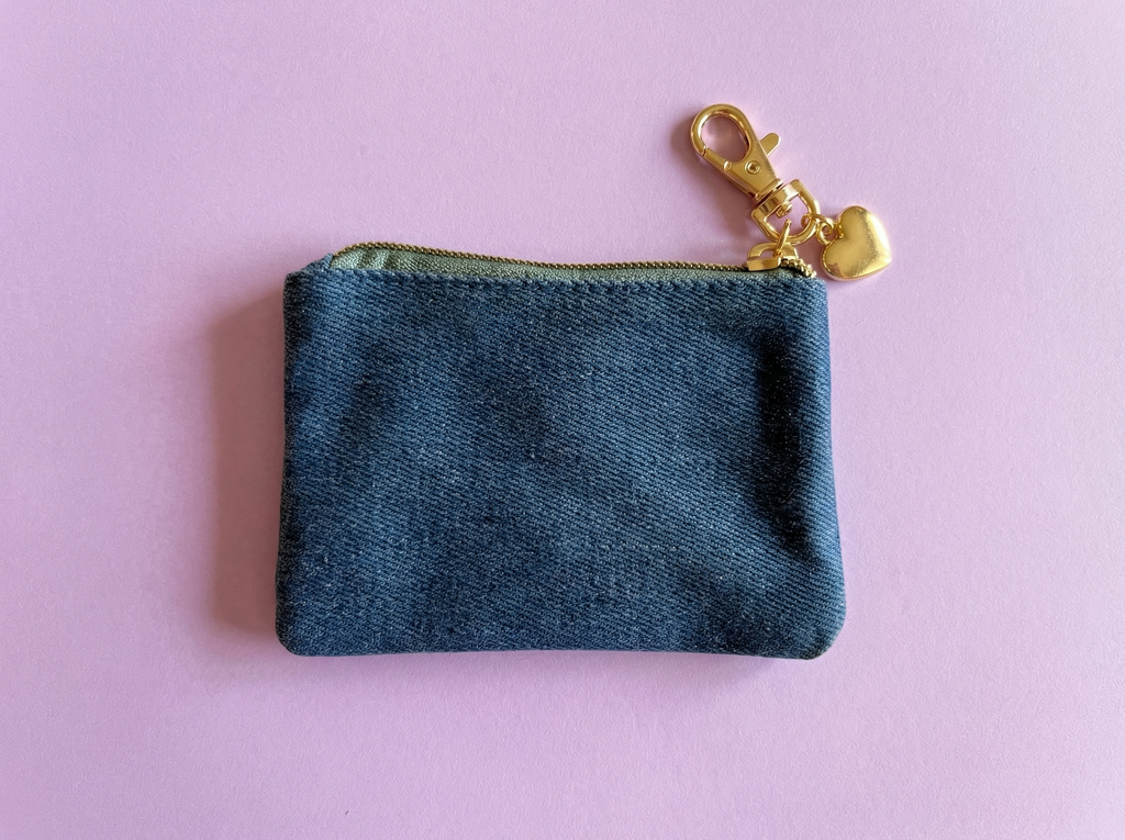 Bella Denim + Bows Keychain Pouch