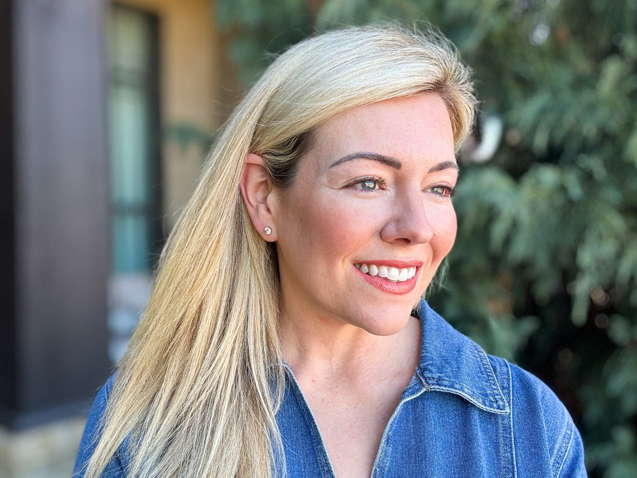 Maren Bezel Medium Stud