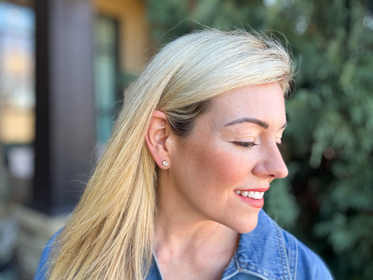 Maren Bezel Medium Stud