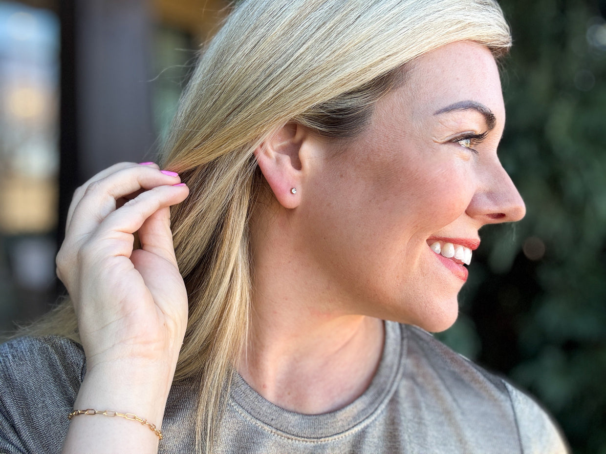 Maren Bezel Small Stud