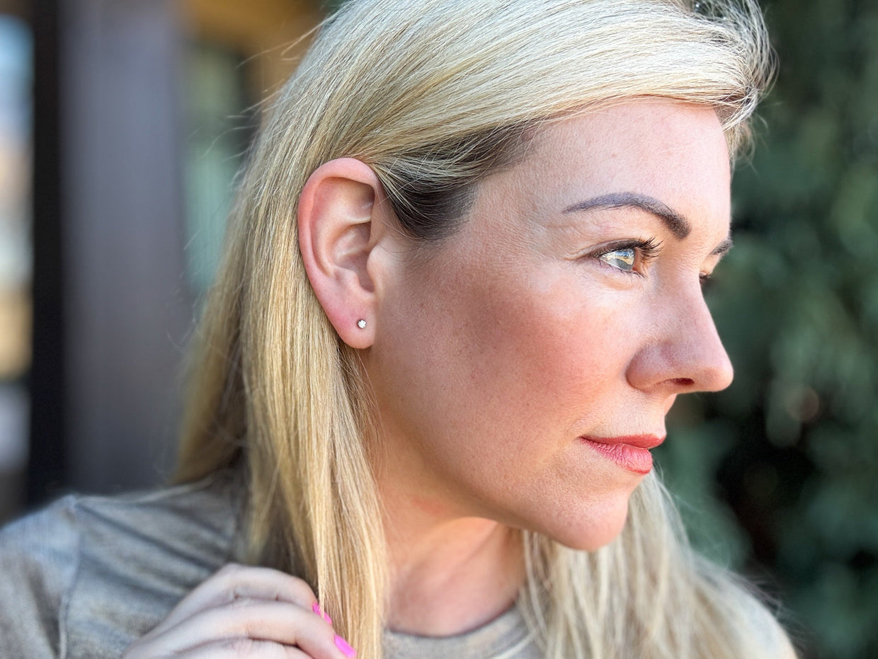 Maren Bezel Small Stud