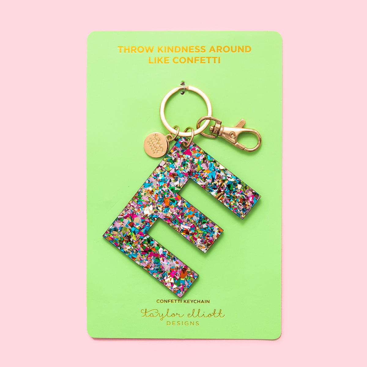 Colorful Confetti Letter Keychains