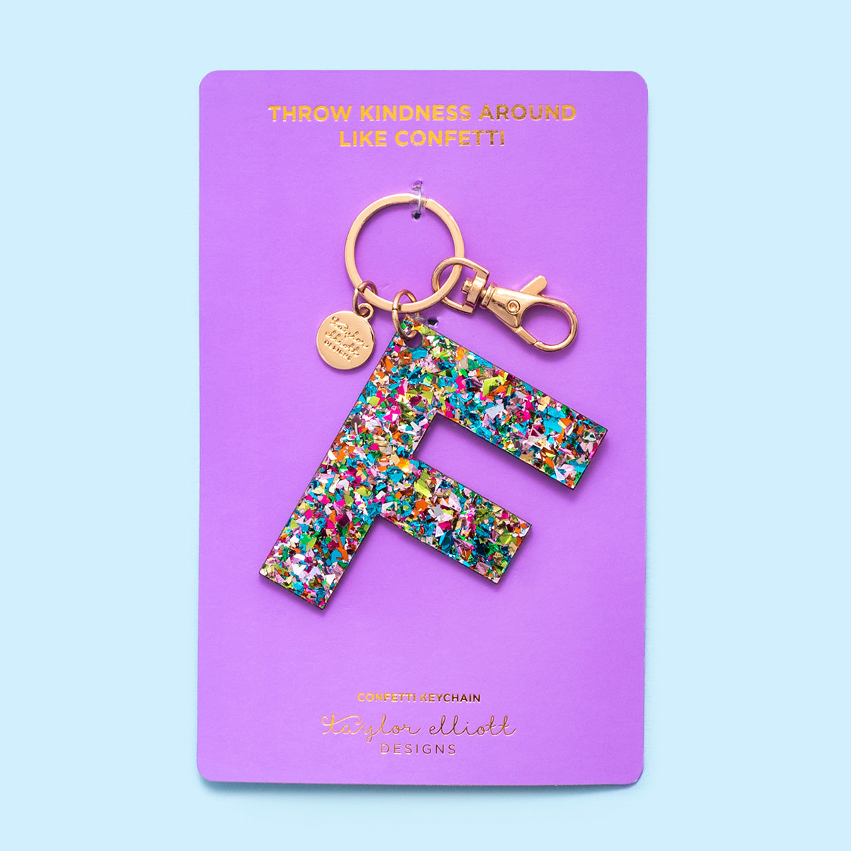 Colorful Confetti Letter Keychains
