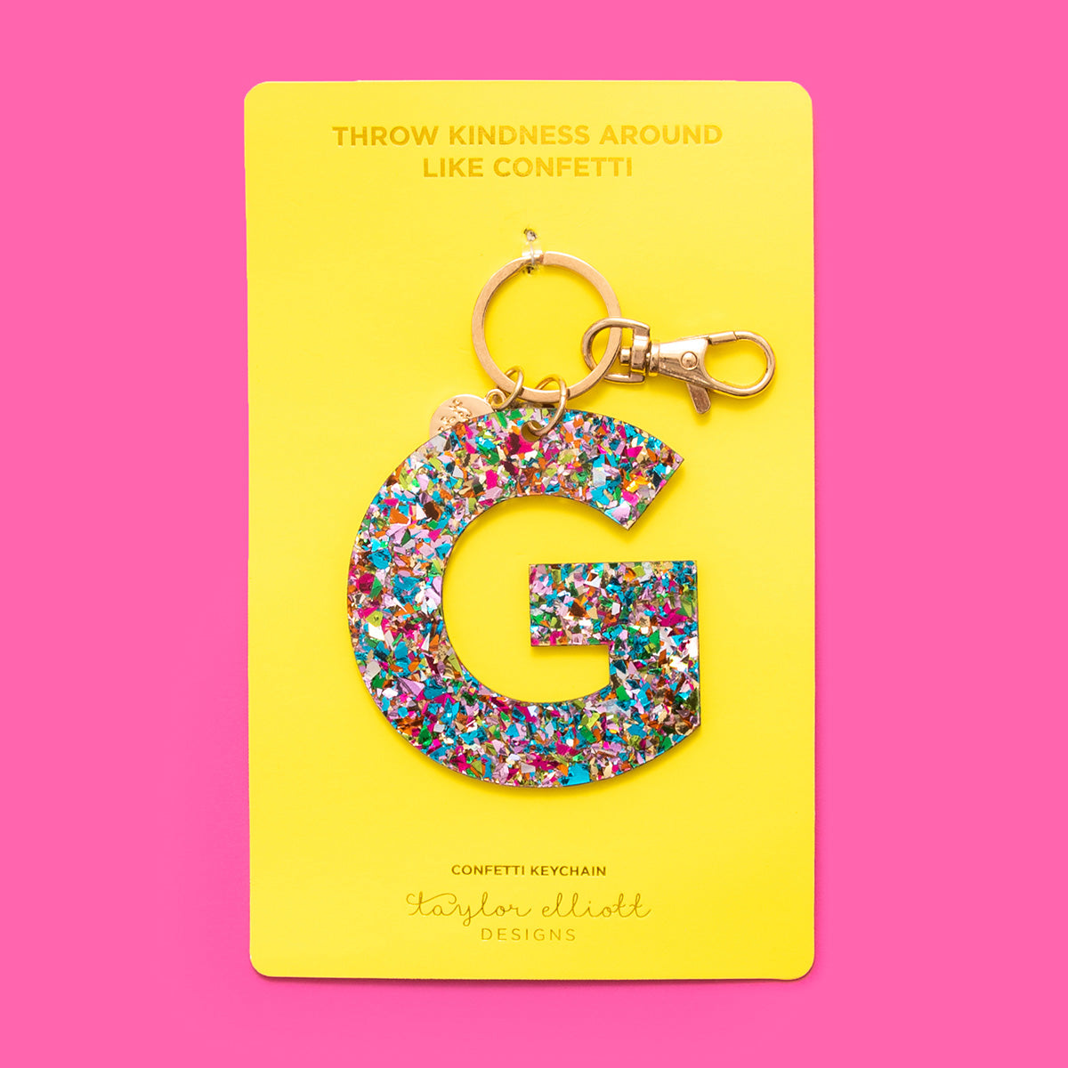Colorful Confetti Letter Keychains