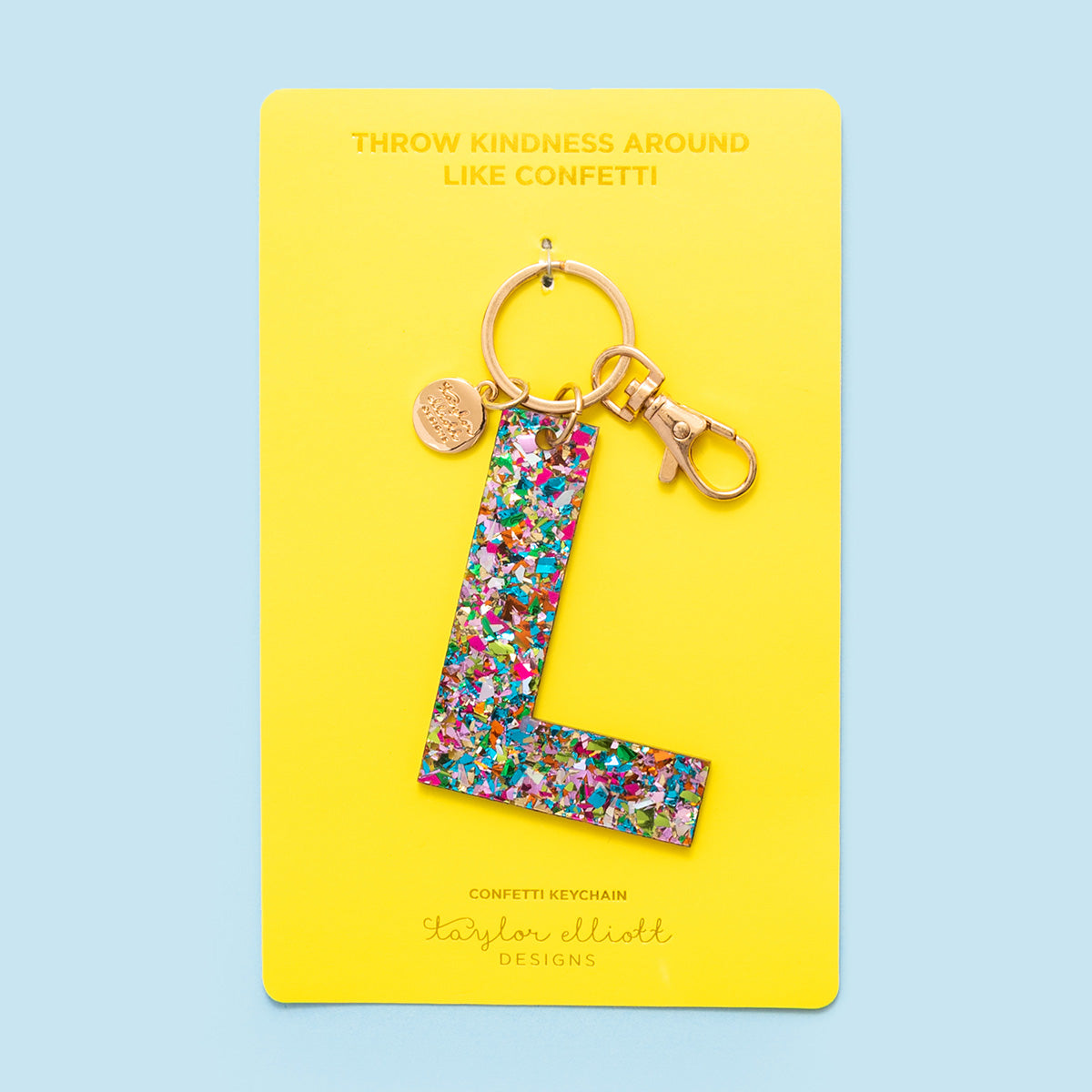 Colorful Confetti Letter Keychains