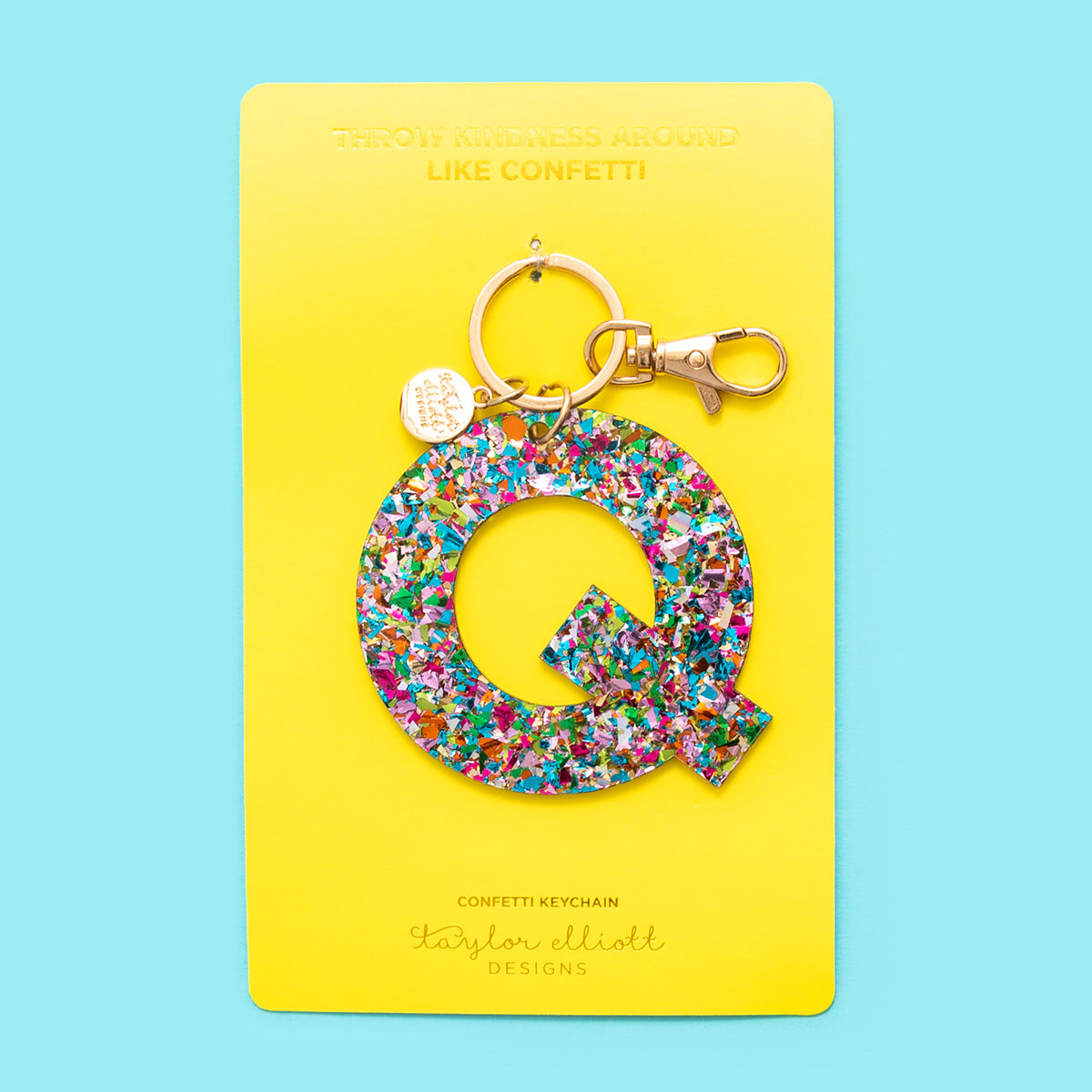Colorful Confetti Letter Keychains