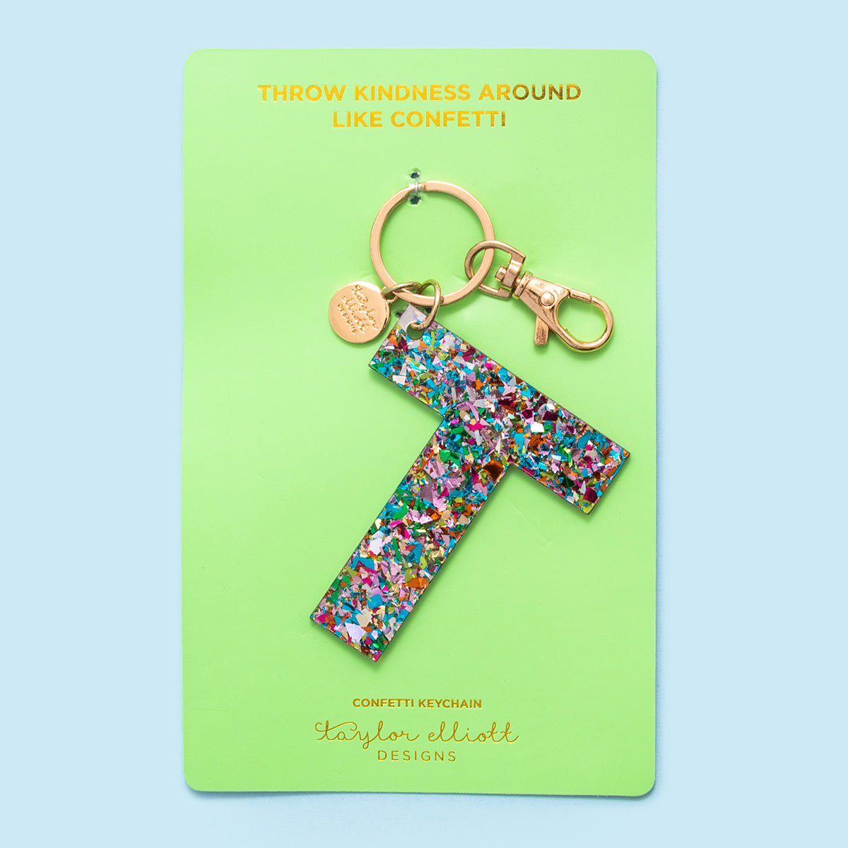 Colorful Confetti Letter Keychains