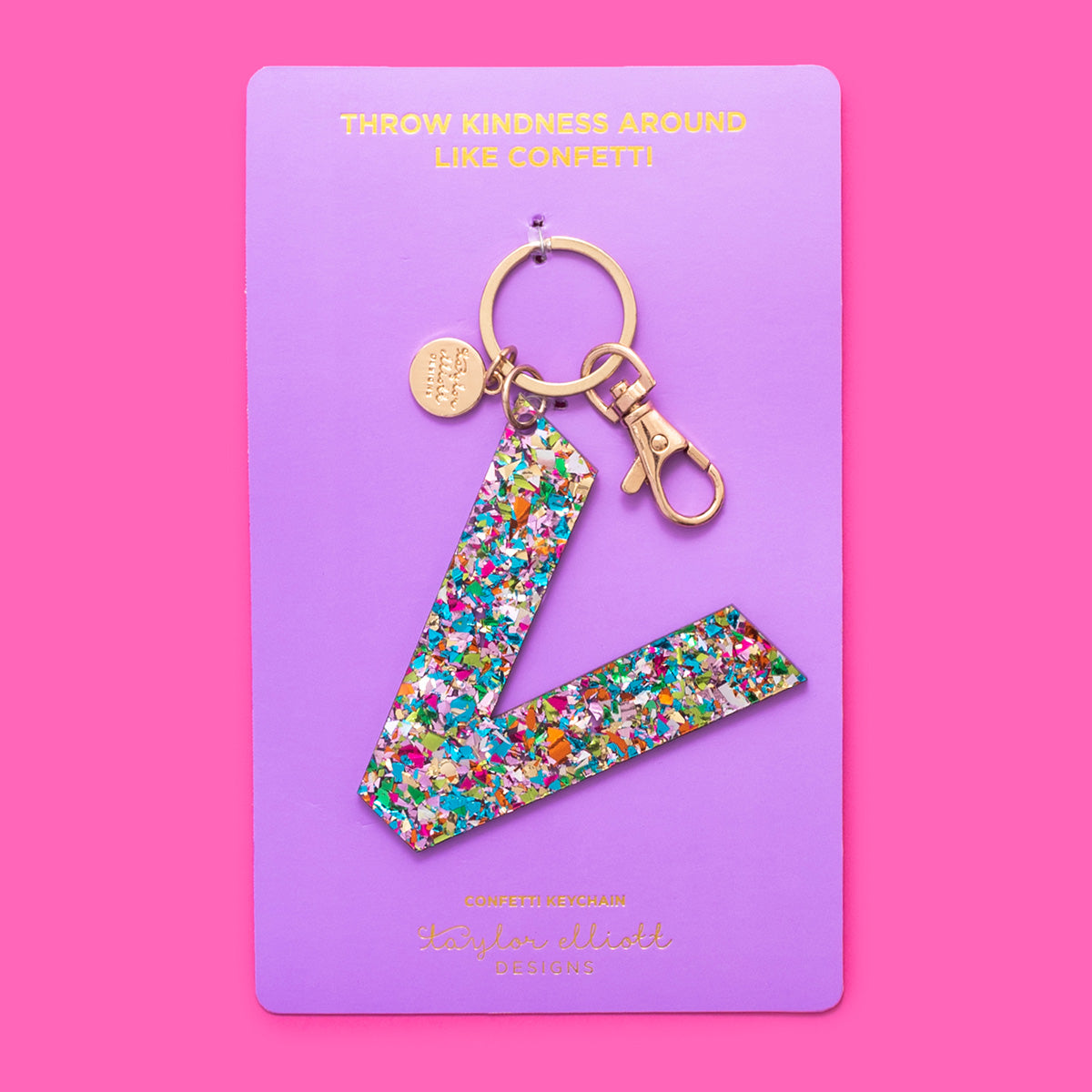 Colorful Confetti Letter Keychains