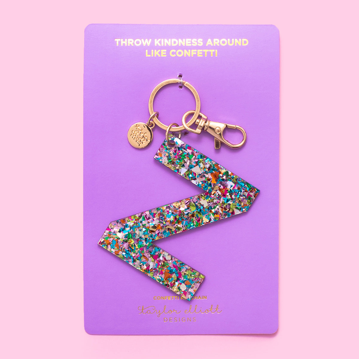 Colorful Confetti Letter Keychains