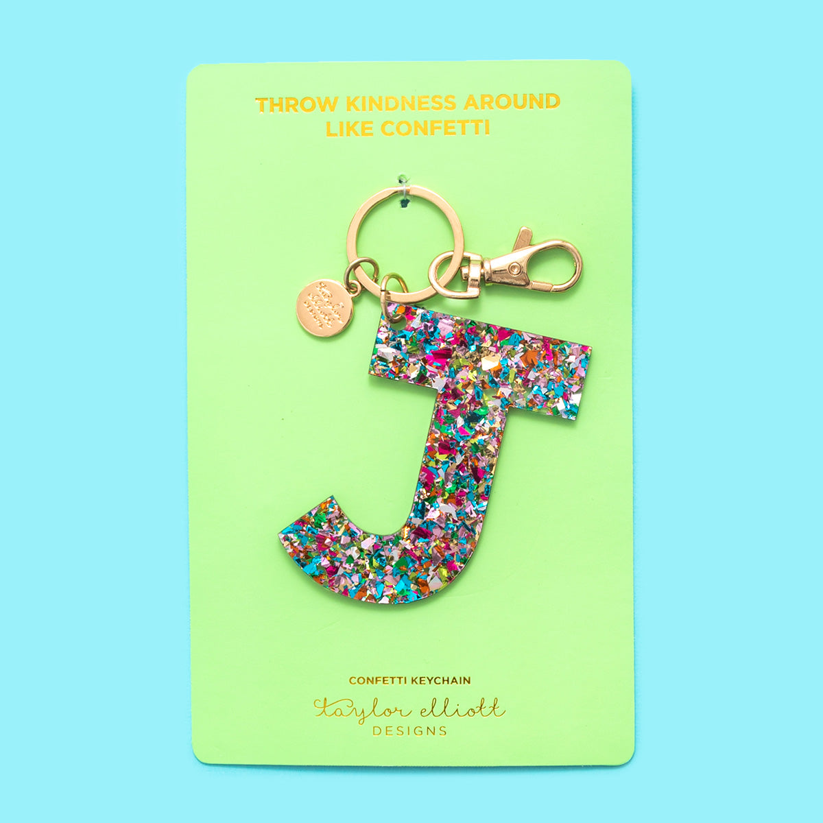 Colorful Confetti Letter Keychains