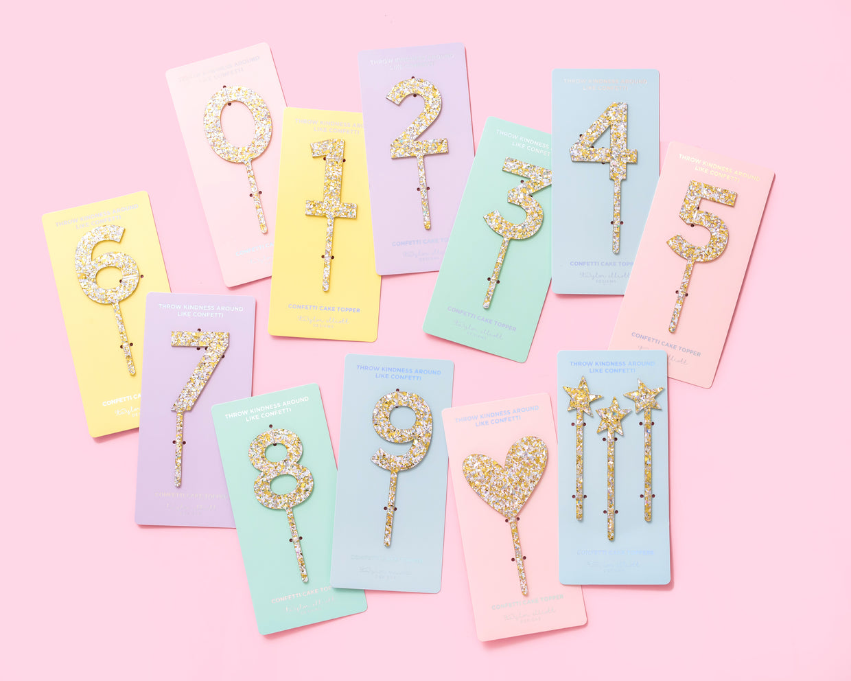 Pearl Confetti Cake Topper Numbers (0-9)