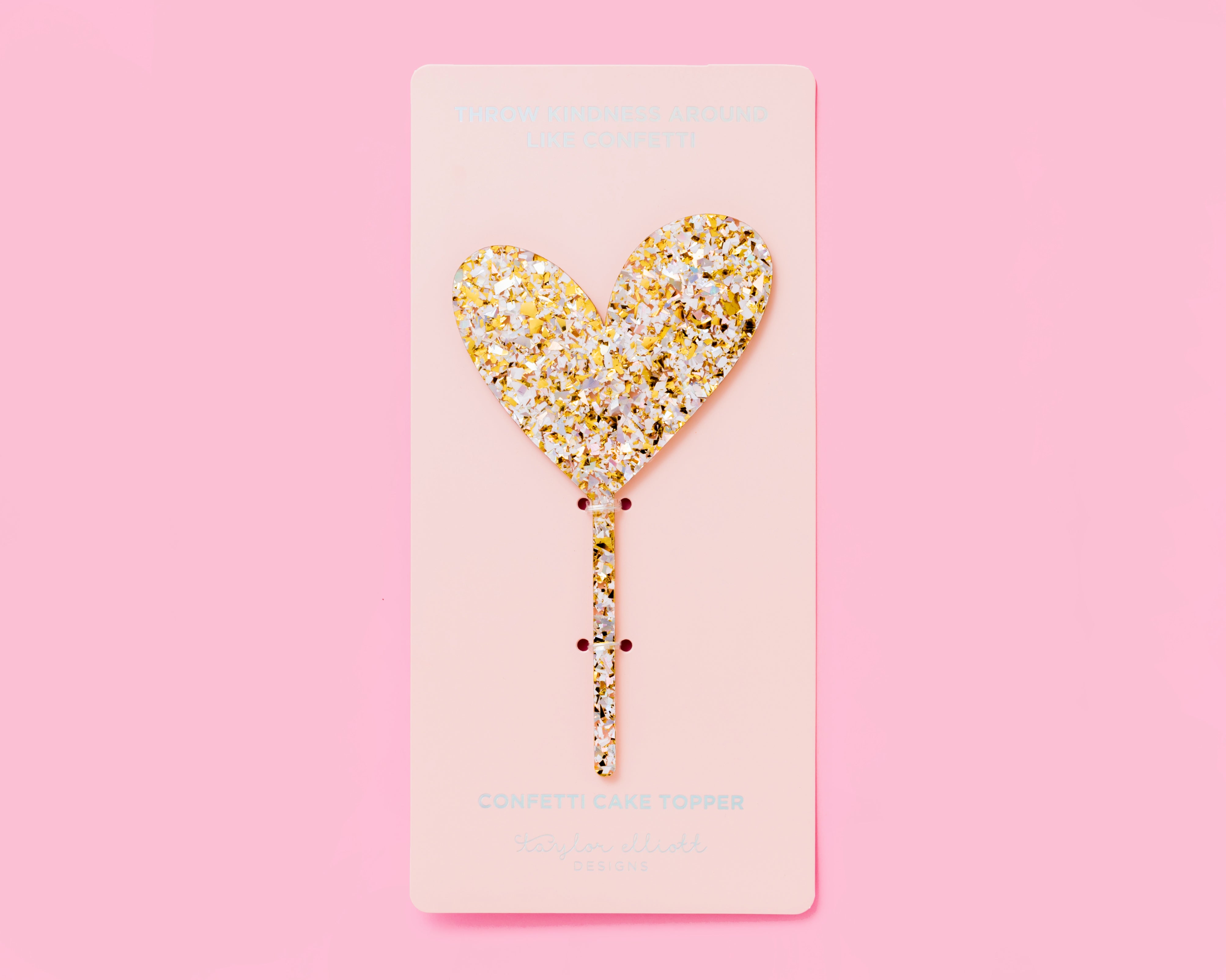 Pearl Confetti Cake Topper Heart