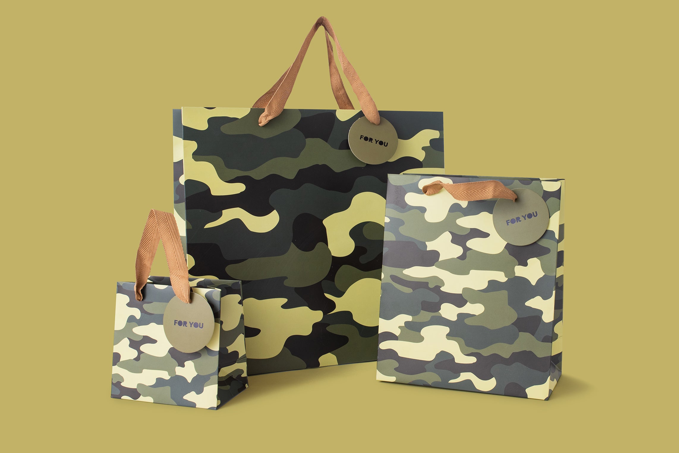 Camo Gift Bags (3 Sizes) Gift Wrap Presents