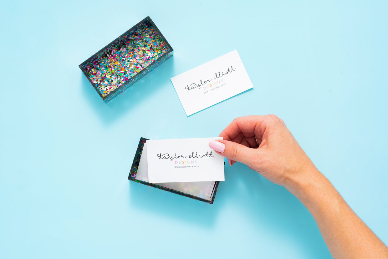 Confetti Business Card Holder