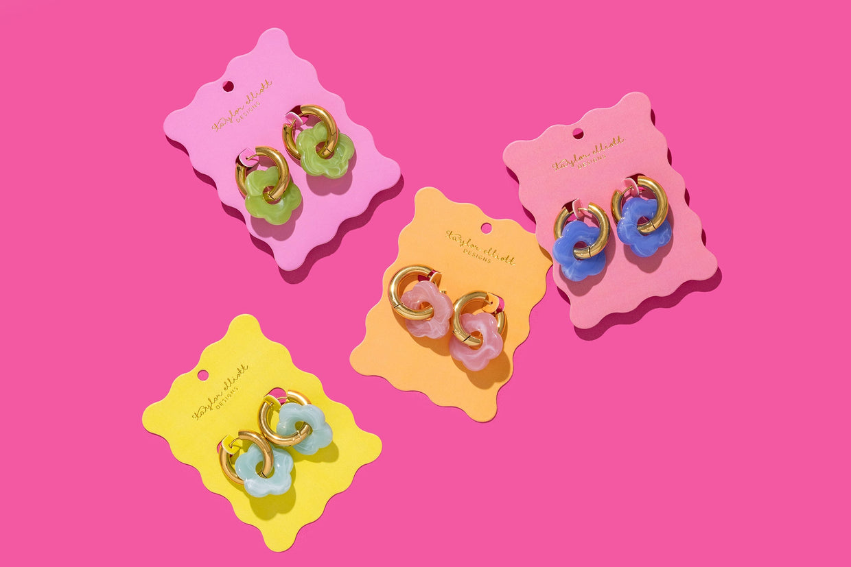 Laurel Green Acrylic Huggie