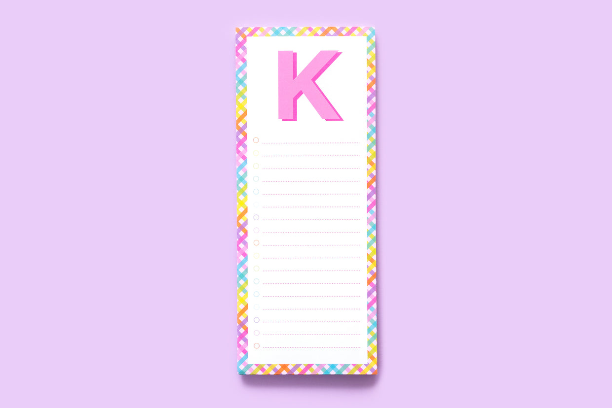 Letter List Pads A-Z