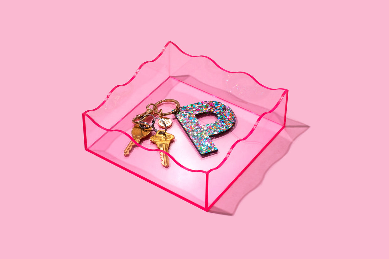 Light Pink Square Wavy Tray