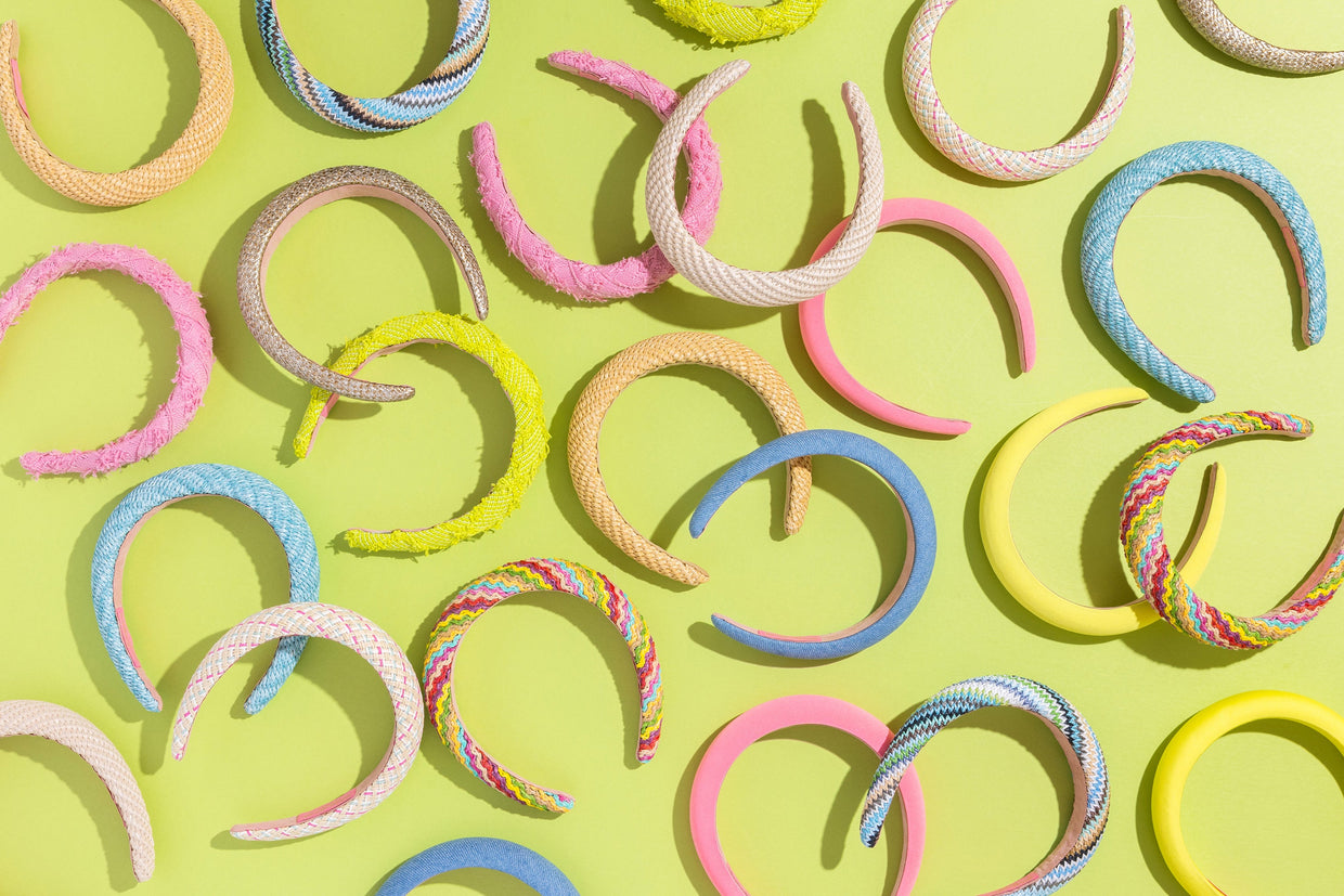 Lily Pink + Blue Rattan Headband