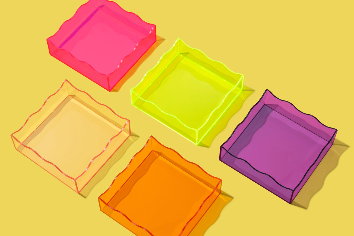 Green Square Wavy Tray