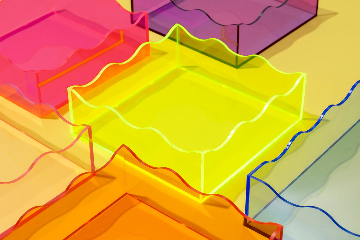 Green Square Wavy Tray