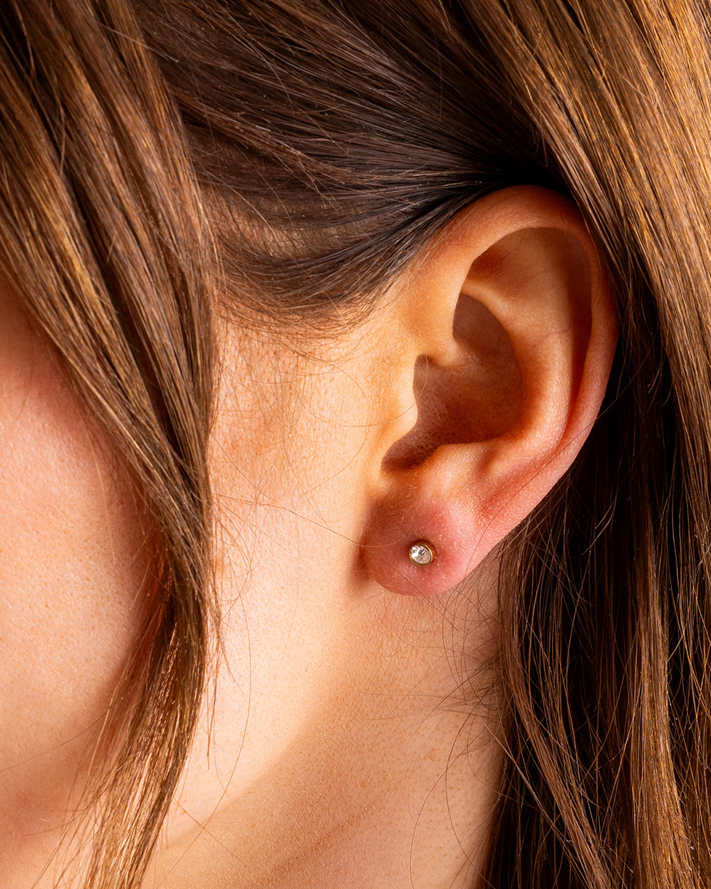 Maren Bezel Small Stud