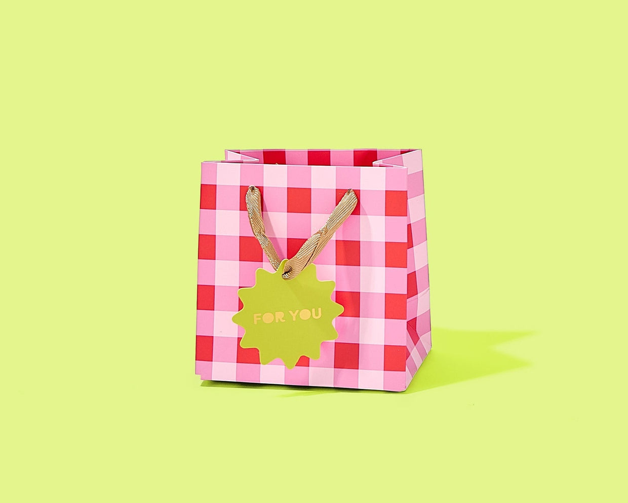 Red + Pink Gingham Gift Bags (3 sizes)