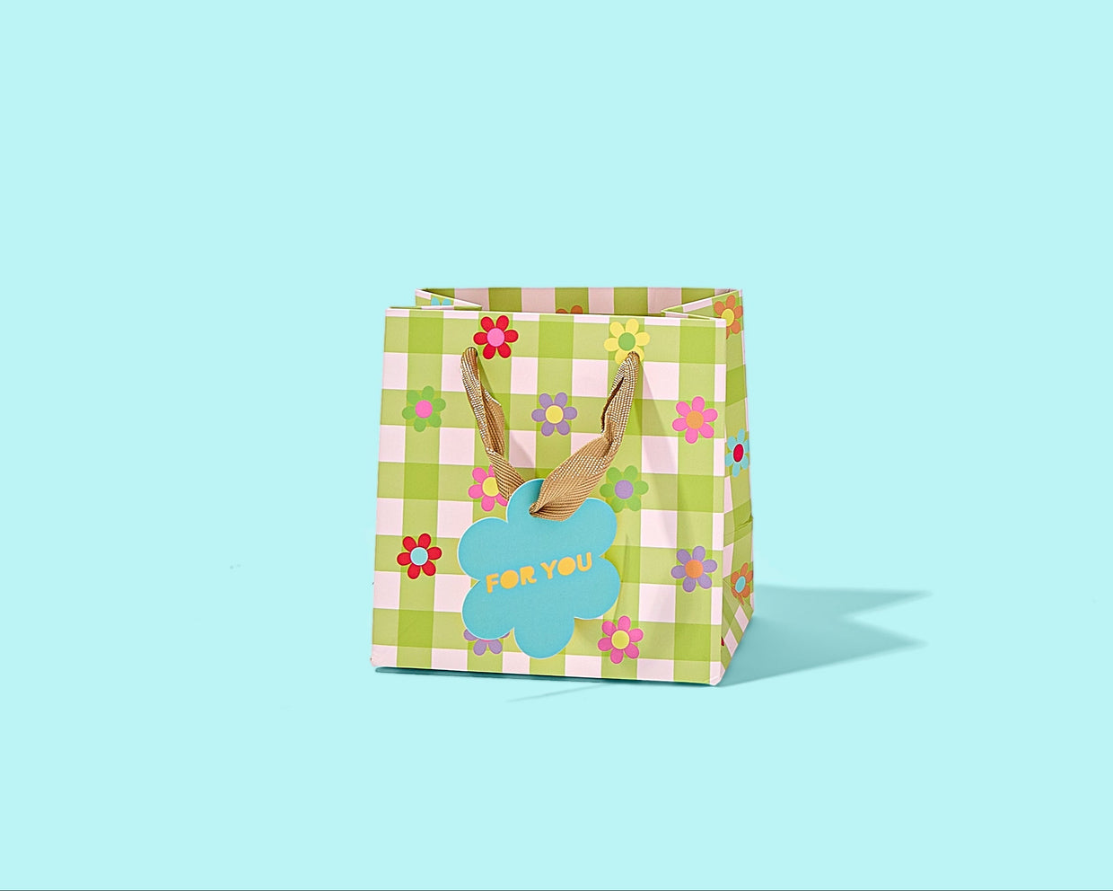 Gingham Flowers Gift Bags (3 sizes)