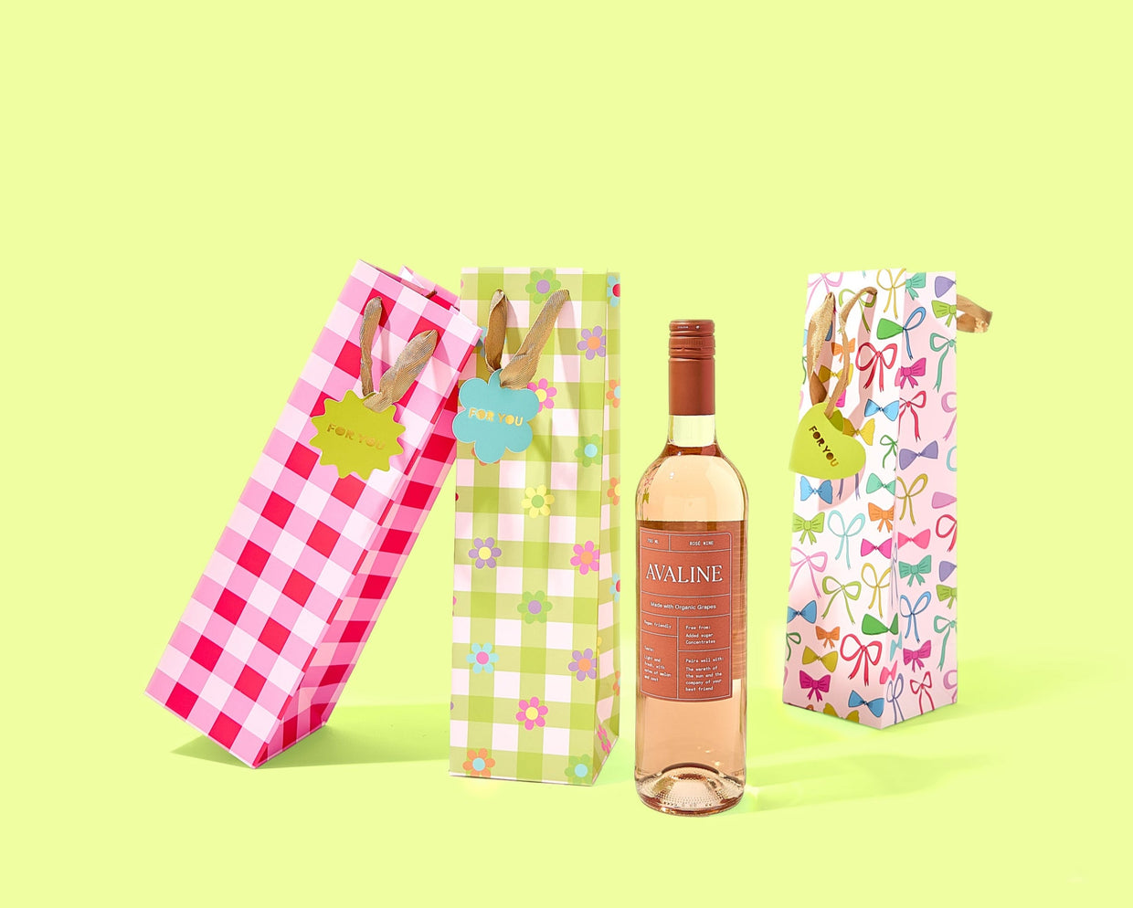 Red + Pink Gingham Gift Bags (3 sizes)