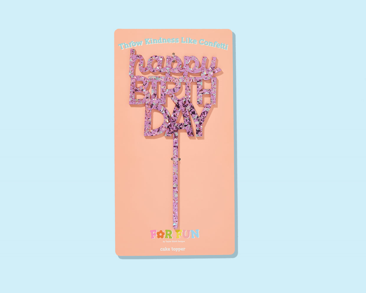 For Fun - Happy Birthday Purple Confetti Cake Topper