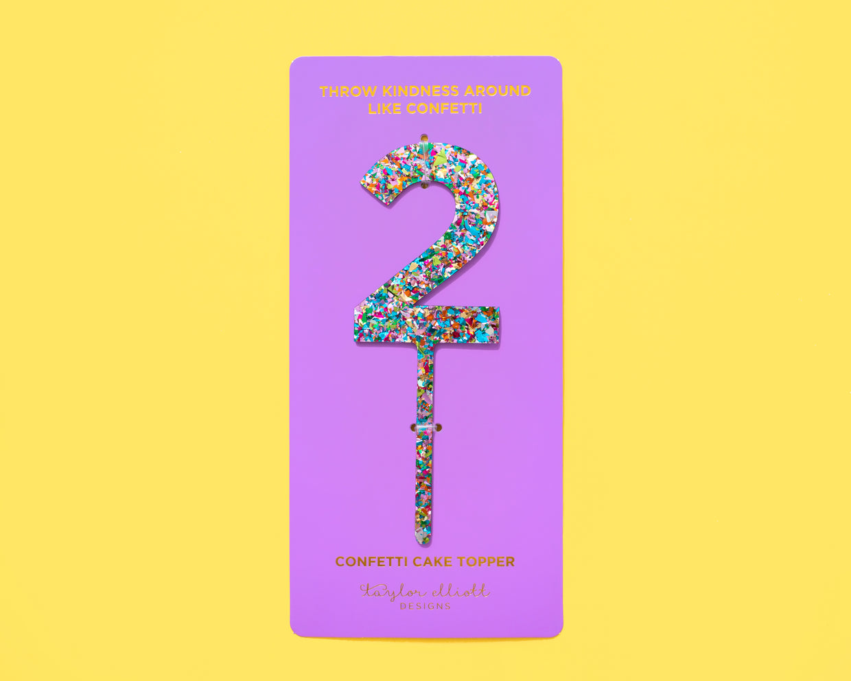 Colorful Confetti Cake Topper Numbers 0-9