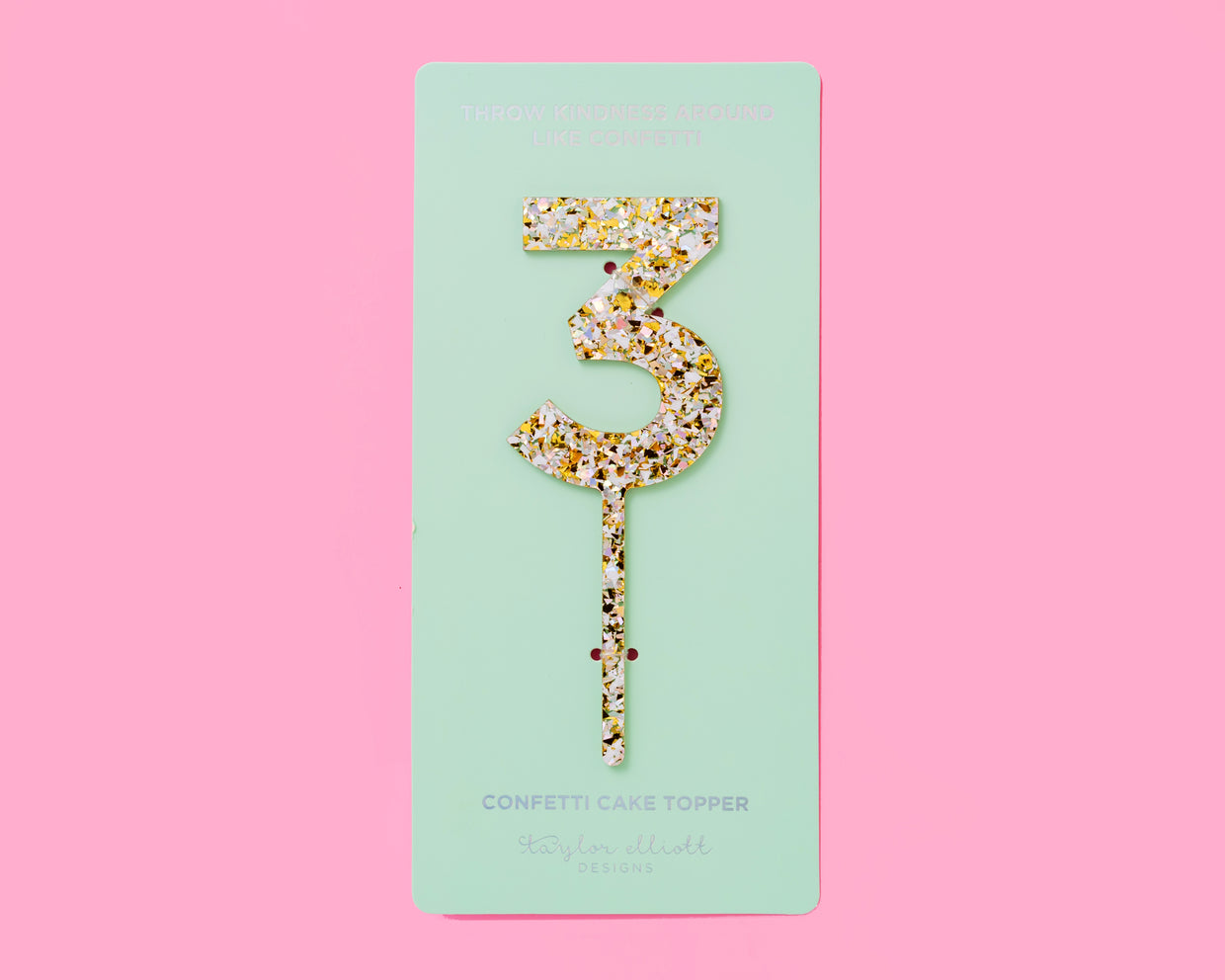 Pearl Confetti Cake Topper Numbers (0-9)