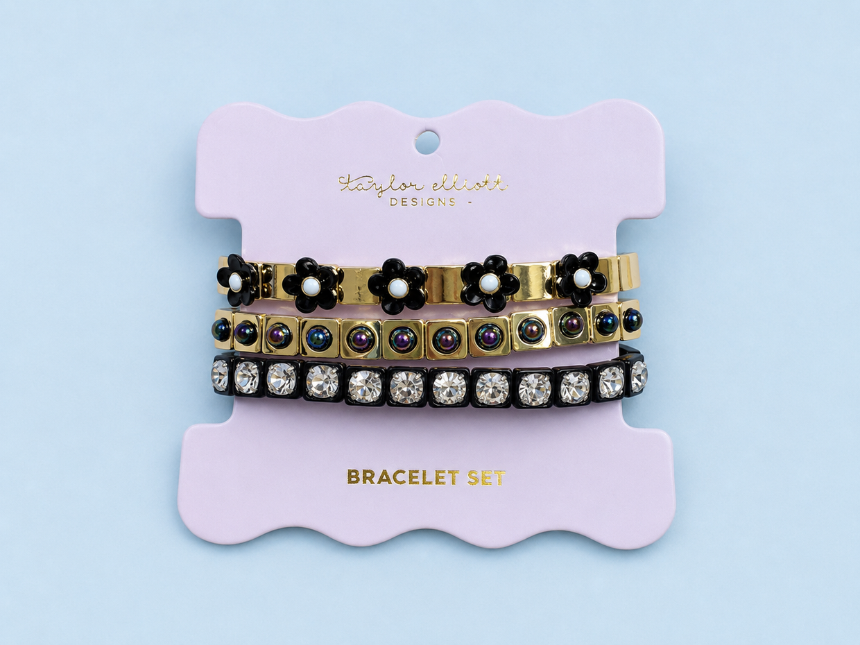 Poppy Black Bracelet Set