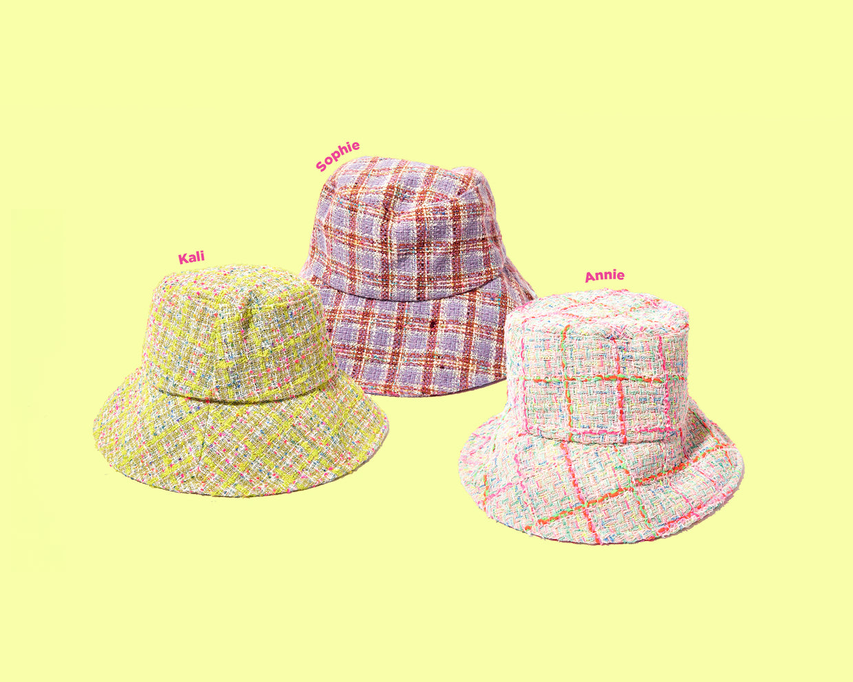 Tweed Bucket Hats (3 Colors)