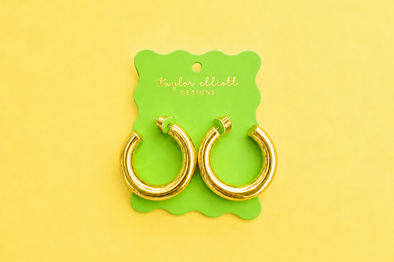 Terry Thick Gold Hoop Earrings