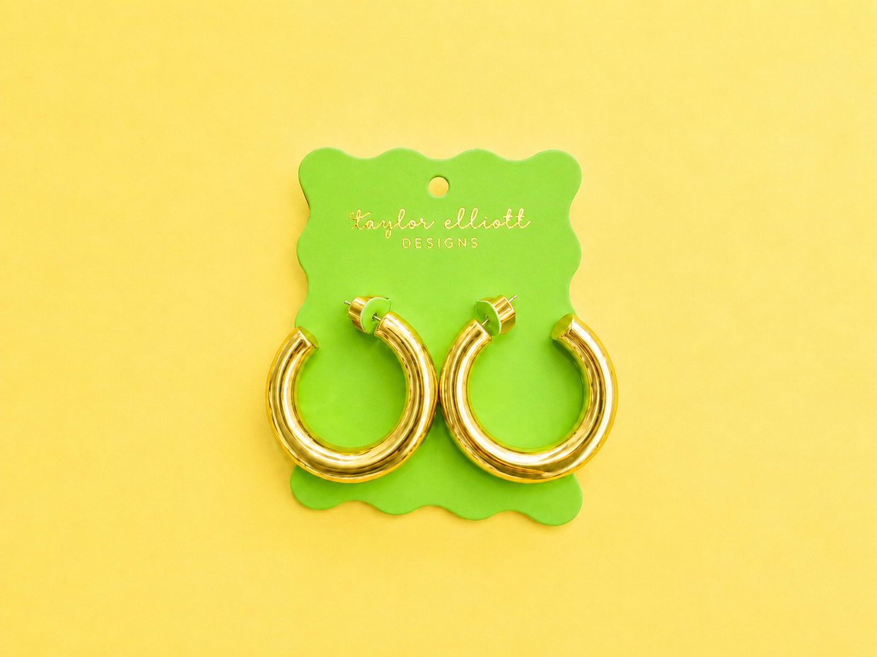 Terry Thick Gold Hoop Earrings