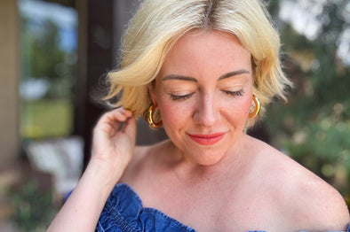Terry Thick Gold Hoop Earrings