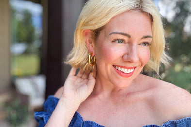 Terry Thick Gold Hoop Earrings