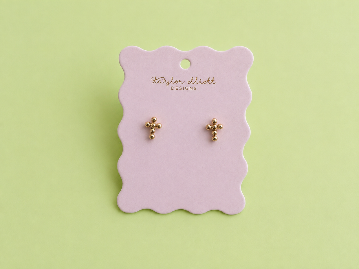 Mandy Cross Stud Earrings