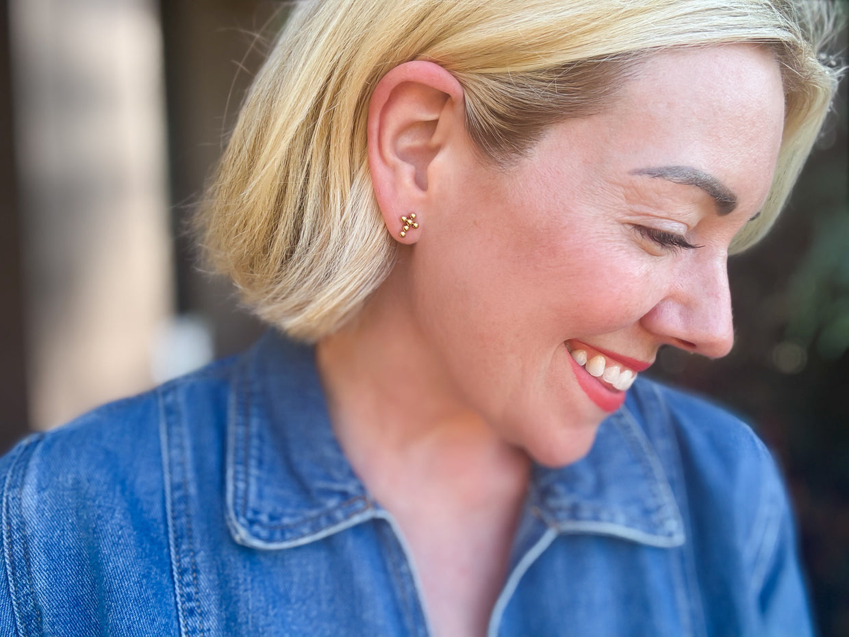 Mandy Cross Stud Earrings
