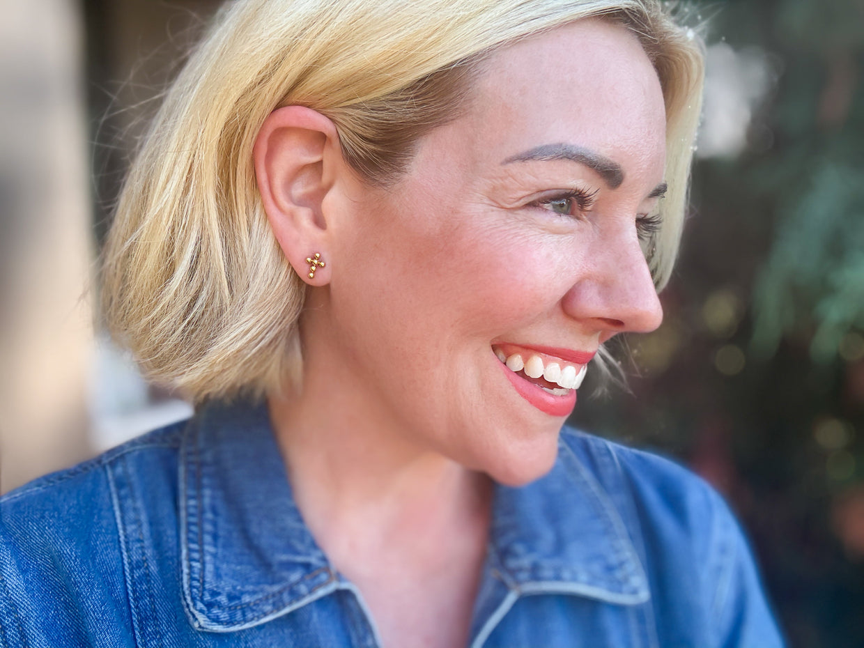 Mandy Cross Stud Earrings