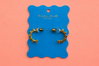 Starburst Gold Hoops