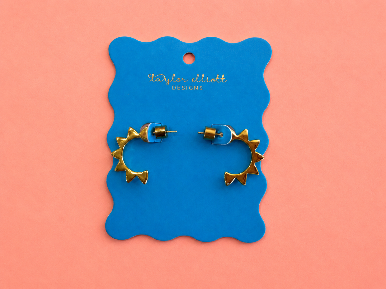 Starburst Gold Hoops