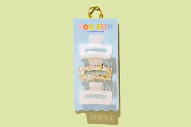 For Fun - Pearl Confetti Claw Clip Trio