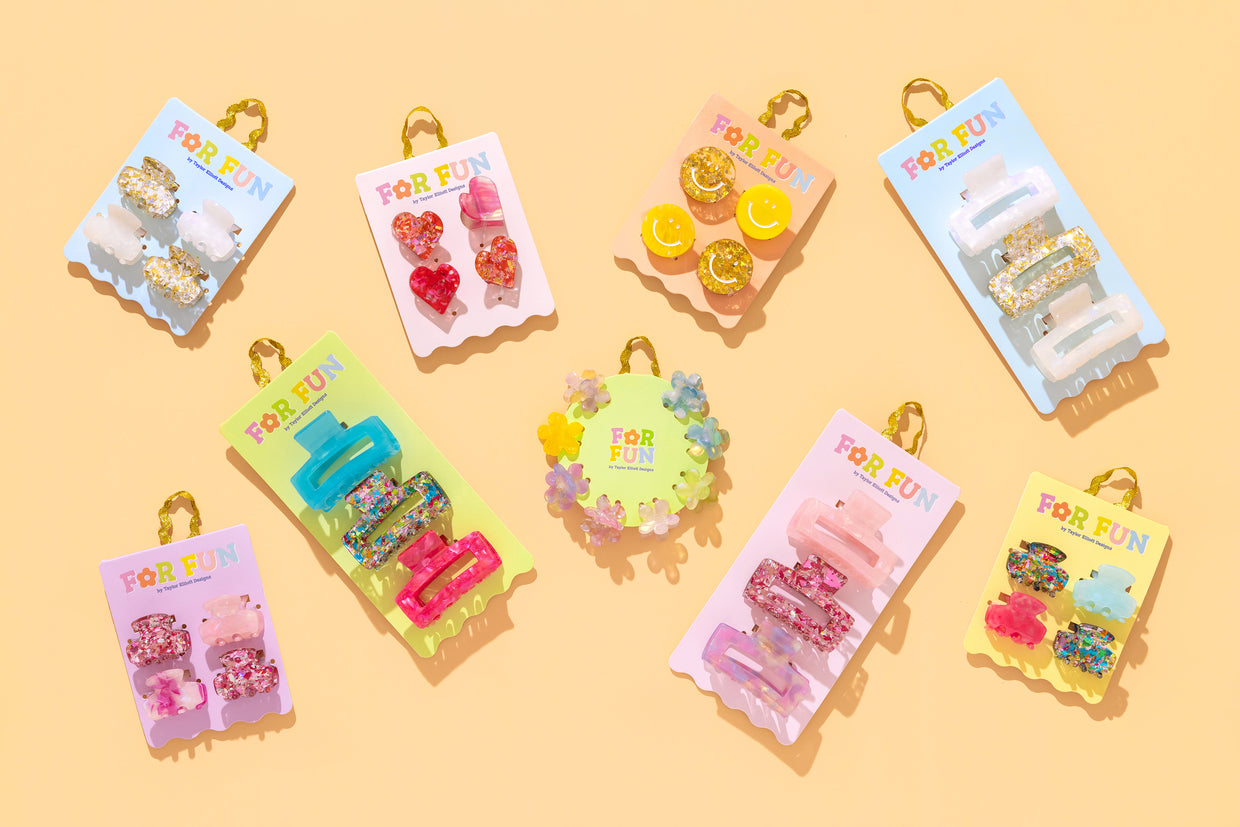 For Fun - Pearl Confetti Claw Clip Trio