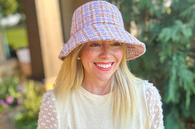 Sophie Purple Tweed Bucket Hat