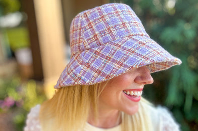 Sophie Purple Tweed Bucket Hat